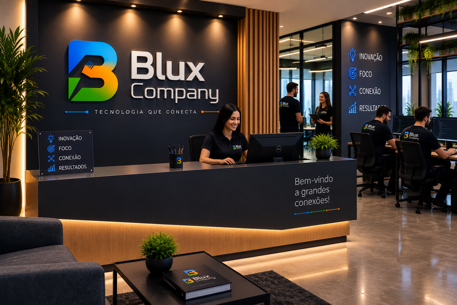 Recepção da Blux Company